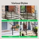 VIVOSUN Outdoor Handrail, 2 Step Stair Handrail, 26" 36" Fits 1 to 2 Steps, Wrought Mattle Iron Handrail for Concrete Steps, Porch Steps, One-Step Assembly, Black