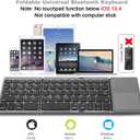 Foldable Bluetooth Keyboard,Wireless Portable Keyboard with touchpad,Rechargeable Pocket-Size Folding Travel Keyboard for iOS,Android,Windows Devices-Space Gray