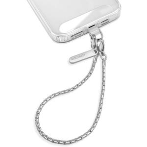 Phone Wrist Strap Metal Phone Chain Wristlet Strap Detachable iPhone Lanyard Wrist with 2 Tether Tabs iPhone Charm strap For Women girls Shopping Traveling Party Walking (Short, Silver)