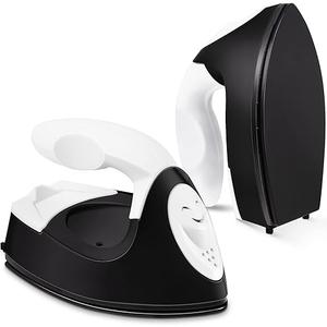 Honoson Mini Craft Iron Mini Heat Press Small Iron 3.93 x 2.36 x 2.76 in Portable Handy Tiny Flatiron with Charging Base Accessory for Fuse Bead Patch DIY Heat Transfer Vinyl(Black)