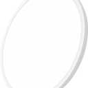 24 Inch Large LED Flush Mount Ceiling Light, 50W,5480LM, 3000K/4000K/6000K CCT Selectable, White Round Flat Panel Low Profile Ceiling Light Fixtures for Hallway, Kitchen, Bedroom, Laundry Room