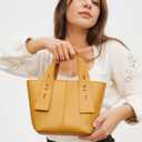 S-ZONE Leather Mini Crossbody Tote Bag Satchel Top-Handle Handbags Shoulder Purses with Adjustable Handle Strap