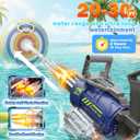 Electric Water Gun for Adults Kids, Automatic Squirt Water Gun Summer Toys | Automatic Water Blaster, Led Lighting, Long Range, Rechargeable, Summer Outdoor Pool Beach Party Toys, Transparent Red