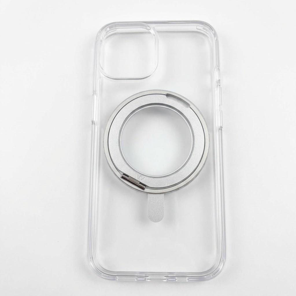 JUESHITUO 3 in 1 for iPhone 15 Case, [Non-Yellowing] 360 Rotatable Magnetic Ring Stand with [Rotary Damping Sound] [1X Screen Protector + 1X Camera Lens Protector] Slim Phone Cover 6.1", Clear