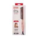 KISS Dry and Style Heat Brush, Wet to Dry Detangling and Volumizing Heat Comb, Tourmaline Ceramic Bristles, 2 Temperature Settings, Ultra Lightweight Handle, 360 Swivel Power Cord, 1.19 Lbs.