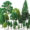 Skylety 35 Pieces Model Trees 6.3-1.2 Inch Mixed Miniature Trees Diorama Supplies Fake Plants Train Scenery Landscape Christmas Village Architecture DIY Crafts(Mixed Green, Multiple Tree)