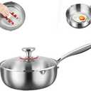 Titanium Hammered Pan Pro, 2026 New Multifunctional Ultra-Durable Scratch-Resistant Non Stick with Dual Pour Spout, Even Heating for Cooking with All Cooktops,with lid,7.08in
