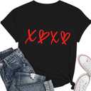 Valentine Teacher Shirt Women-Cute My Class is Full of Sweet Hearts Short Sleeve Valentines Day Teacher Tee Tops (L)
