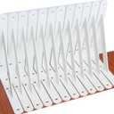12 Pack L8 x H 6" White Heavy Duty Shelf Brackets with Screws, Metal Shelf Brackets, Shelf Support Angle Brackets for Shelves L Brackets, Heavy Duty Floating Shelf