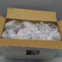 Ciaell 12 PCS Plastic Ribbed Wine Glasses - 10 OZ Plastic Square Wine Glasses with Stem - Disposable Champagne Cups for Parties & Weddings & Party (Clear)