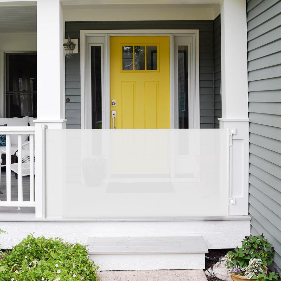 Babepai Retractable Baby Gates Extra Wide | 72" Wide x 38" Tall Dog Gates for Stairs | Indoor/Outdoor Use | Child Gates for Doorways, Deck, Porch, Hallways, Patio - White