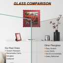 10x10 Picture Frame with Mat for 8x8, Wavy Edge Wooden Real Glass Photo Frame for Tabletop and Wall Hanging, Red, 1 Pack