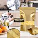 FireKylin 100 Pack Smell Proof Bags 7.9" x 11.8", Resealable Bags with Matte Window, Foil Pouch Stand Up Sealable Bags for Packaging(Gold)