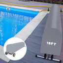 Woanger Heavy Duty Pool Solar Reel Cover Waterproof UV Resistant Inground Swimming Pool Solar Reel Roller Blanket(18 Ft, Gray)