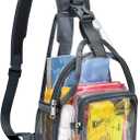 Mildbeer Mini Clear Backpack for Women - 2-in-1 Convertible Sling & Shoulder Bag, Stadium Approved Clear Festival Purse for Concerts & Daily, Grey (Dark Slate Grey)