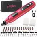 Mini Cordless Rotary Tool Kit with 75pcs Accessories, 5-Speed Rechargeable Engraving Pen with LED Light, 3.6V Power Rotary Tool for Sanding, Polishing, Drilling, Engraving, DIY Crafts, Deep Pink