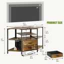 Corner TV Stand for 55 Inch TV, Farmhouse Entertainment Center with 2 Drawers Storage, Corner TV Console with Power Outlet, Retro Brown Media Console for Living Room, Brown, 47.24"Lx19.69"Wx27.95"H