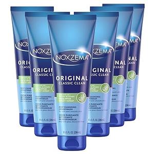 Noxzema Original Classic Clean Face Wash, Deep Cleansing Cream for Fresh, Healthy-Looking Skin, Hydrating Formula Removes Dirt, Oil & Makeup, Dermatologist Tested, 8 oz (6 Pack)
