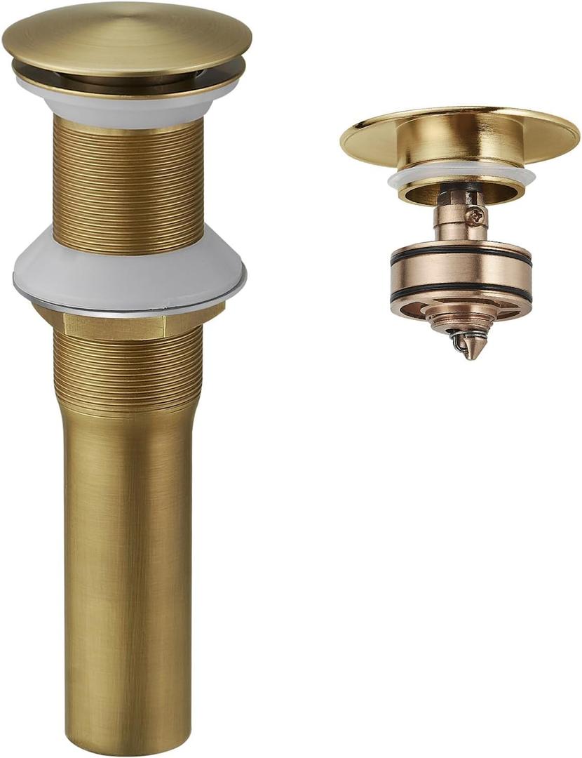 BWE Antique Pop-Up Drain Assembly with Strainer for Bathroom Vessel Vanity Faucet Bathroom Vessel Sink Drain Stopper Without Overflow Sink One-Piece