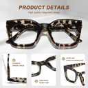 AQWANO Stylish Blue Light Reading Glasses Women Men, Fashion Oversized Square Designer Readers Computer Eyeglasses