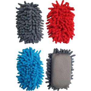 4 Pieces Dry Erase Board Erasers, Magnetic Microfiber Whiteboard Eraser, Washable & Reusable Microfiber Shag Eraser for Classroom, Office, Home Use (Gray, Blue, Red)