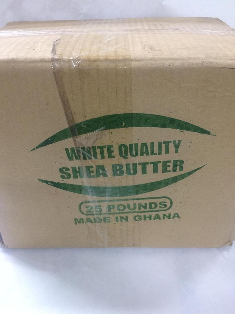 African Shea Butter 100% Organic, White, 25 pounds, NO BB