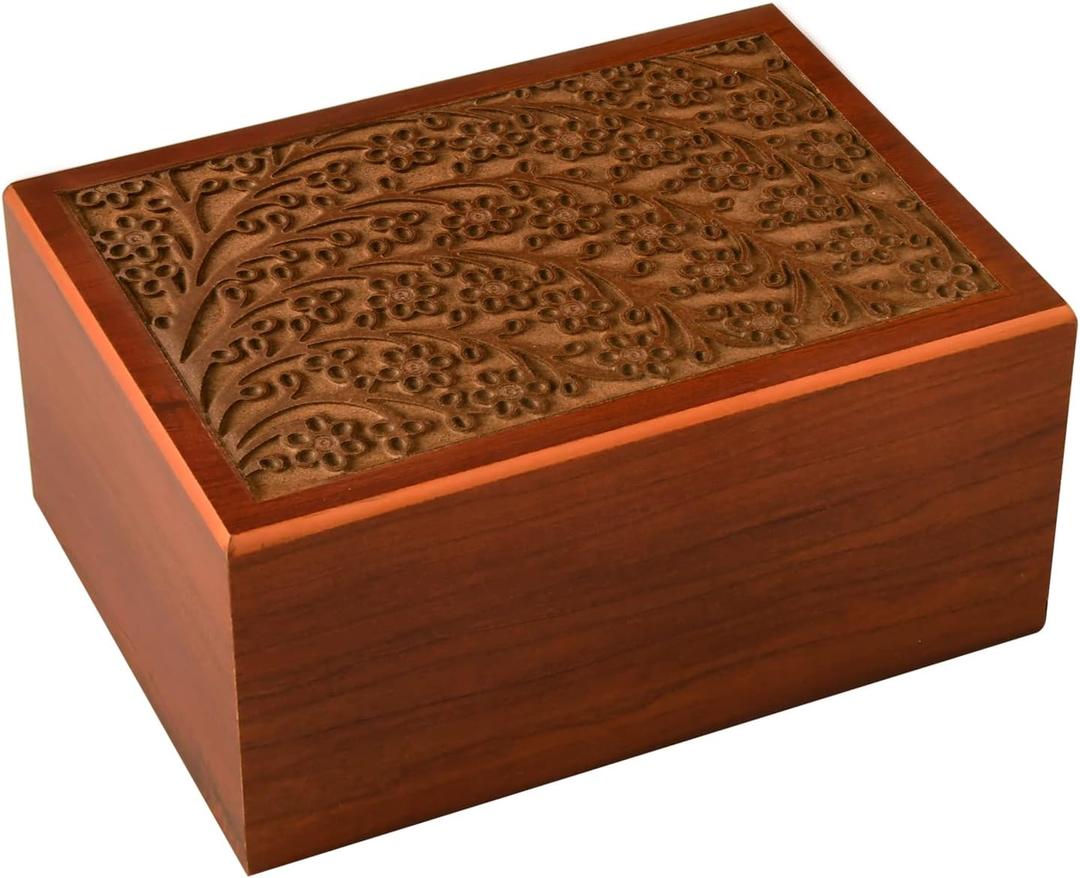 PCS Wooden Pet Urn Tree of Life Dog Urn for Ashes Carved Wood Urn Pet Cremation Box Urns for Dogs Ashes-Medium