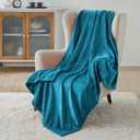 Bedsure Teal Blue Fleece Blanket 50x70 Blanket - 300GSM Soft Lightweight Plush Cozy Blankets for Bed, Sofa, Couch, Travel, Camping