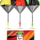 nutty toys Parachute Toys for Kids - Tangle Free Outdoor Flying Parachute Men, Top Indoor & Outside for 3 4 5 6 7 8 9 10 11 12 Year Old, Best Easter Basket Stuffers Idea 2025, Unique Boy & Girl Gifts