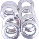 12 Pcs Stainless Curtain Grommets, Inner Diameter 1-9/16 inch (40mm-75mm) Stainless Metal Curtain Eyelet Rings Silence Roman Ring Eyelet for Curtains Drape (Silver, 12-Pack)
