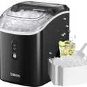 Silonn Nugget Ice Maker Countertop - 33lbs/24H, Pebble Ice Maker Machine with Self-Cleaning Function, Portable Ice Makers for Home Kitchen Office