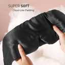 LitBear Silk Sleep Mask for Side Sleeper, Eye Mask Sleeping for Women Men 100% 22 Momme Pure Mulberry Silk, Face-Hugging Padded Eye Cover for Sleeping with Adjustable Band (Black)