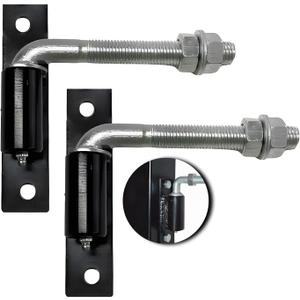 2 Pack Steel J-Bolt Hinge with Plate for Doors Gates,Heavy-Duty Welded Hinge,Heavy-Duty Driveway Gates for Welding on Larger Iron or Steel Gates(Silver,A-5/8)