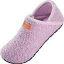 Women's Men's Fuzzy Fur Slippers Casual House Shoes Non Slip Barefoot Slipper Socks Warm Closed Back Indoor Outdoor Shoes (Pink)