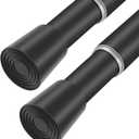 Black Adjustable Shower Curtain Rod 28-52 Inches 2 pc, 7/8" Diameter Anti-slip Heavy Duty Tension Spring Curtain Rod No Drill for Windows Bathroom Kitchen Closet Doorway