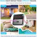 Solar Driveway Alarm Wireless Outdoor 1/2 Mile Range - Customizable Alarm Tones Weatherproof for Driveway Gate, 3 Sensitivity Motion Sensor & Detector Alert for Outdoor/Indoor Property