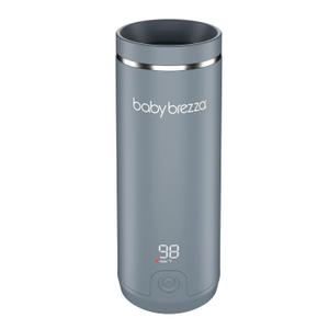 Baby Brezza Superfast Portable Baby Bottle Warmer  67% Faster - Travel Breastmilk Warmer and Formula Warmer - Safe, Even Heating - Up to 9oz - No Adapters, Grey