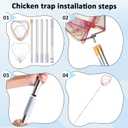 Chicken Catching Net Set 2 Nets with Adjustable 74 Inch Pole, Lightweight Bird & Animal Catcher for Chickens, Ducks, Geese, Fish, Cats Heavy-Duty Nylon Net with Stainless Steel Frame