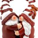 2PCS Coffee Gnomes Figurines Statue Ornament Resin Coffee Bar Accessories Gnomes Swedish Tomte Elf Dwarf Decorations for Bar,Home,Office & Wall Shelf,Housewarming Gifts for Women,Mom