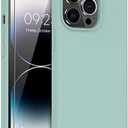 DEENAKIN Compatible with iPhone 14 Pro Max Case with Screen Protector,Soft Liquid Silicone Gel Rubber Bumper Cover,Slim Fit Shockproof Protective Phone Shell 6.7" Mint Green