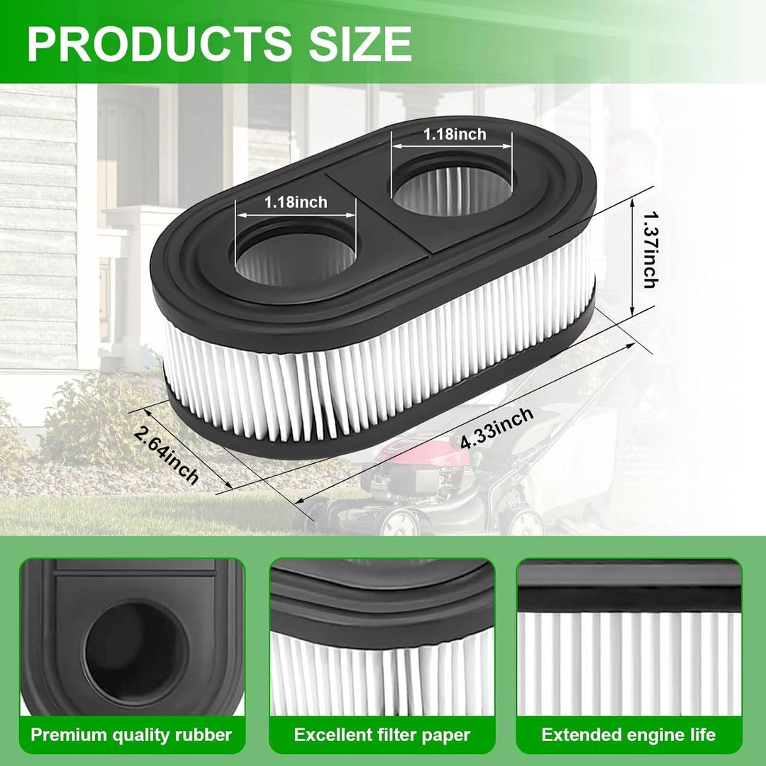 2 x 593260 Air Filter 798452 334404 Lawn Mower Air Filter Replacement Compatible with for 725EXI, 675EXI, 675EX, 625EX, 675, 625E, 550EX, 500EX, 500E, 500 Series Engines (2Pack)