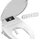 Bidet Toilet Seat with Warm Water Wash, Air Dryer, Heated Seat, Remote Control, LED Display, Self-Cleaning Nozzle, Night Light & Multiple Cleaning Modes (Elongated)