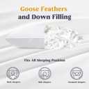 puredown® Goose Feathers and Down White Pillows with 100% Soft Cotton Cover, Bed Sleeping Hotel Collection Pillows Set of 2 King Size