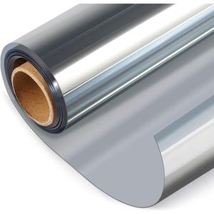 HIDBEA One Way Privacy Window Film, Daytime Privacy Sun Blocking Anti UV Reflective Window Film Heat Control Static Cling Window Tint Film for Home and Office, Silver, 23.6 x 78.7 Inch