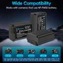 Artman NP-FW50 Battery 3-Pack and Upgraded 3-Slot ZV-E10 Battery LCD Charger for Sony ZV E10, Alpha A6500 A6400 A6300 A6000 A5100 A5000, A7S II, A7S, A7R II, A7R, A7 II, A7, RX10 II III IV Cameras
