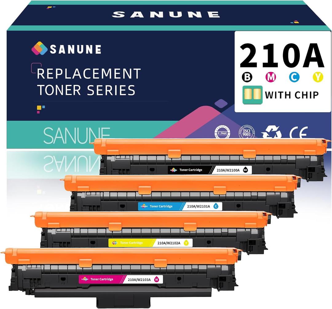 210A Toner Cartridges 4 Pack with chip Compatible for HP 210 A 210X Toner Cartridges Set for Color Laser Jet MFP 4301dw 4301fdn 4301fdw 4201dw 4201dn Printer Ink (1 Black/Cyan/Yellow/Magenta)