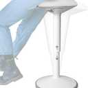 Backerz Standing Desk Stool Chair, Height Adjustable Stool 21-31 inch for Office and Classroom, Swivel Stool, Anti-Slip Bottom Ergonomic Wobble Stool with Rocking Motion, White