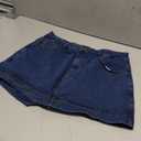 Denim Skort for Women High Waist Mini Denim Skirt Casual Stretch Women Jean Skirt with Pockets (X-Large, Dark Blue 01)