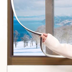 Magnetic Window Insulation kit, Heavy Duty Window Insulation Film with Full Frame Magnetic Strip Coverings to Keep Cold Out Storm Warm in Winter and Cool in Summer, 56"X35"