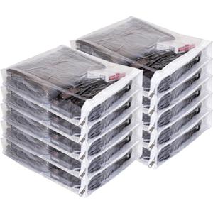10-Pack Clear Vinyl Zippered Storage Bags 9 x 11 x 2 Inch with Display Pocket